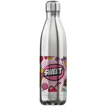 SWEET, Μεταλλικό παγούρι θερμός Inox (Stainless steel), διπλού τοιχώματος, 750ml