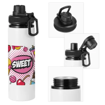 SWEET, Metal water bottle with safety cap, aluminum 850ml