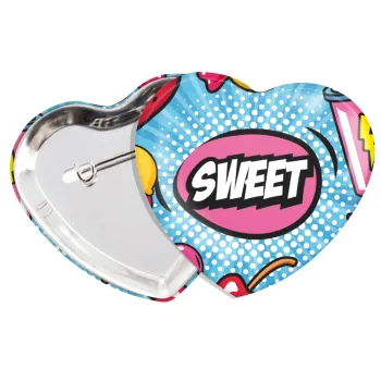 SWEET, Κονκάρδα παραμάνα καρδιά (57x52mm)