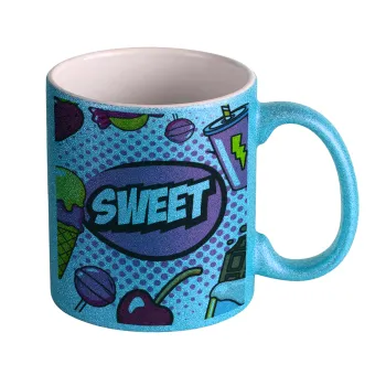 SWEET, Κούπα Σιέλ Glitter που γυαλίζει, κεραμική, 330ml