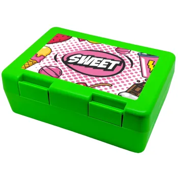 SWEET, Children's cookie container GREEN 185x128x65mm (BPA free plastic)
