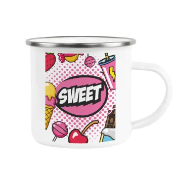 SWEET, Κούπα Μεταλλική εμαγιέ λευκη 360ml