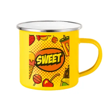 SWEET, Yellow Enamel Metallic Cup 360ml