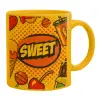 Ceramic coffee mug yellow, 330ml