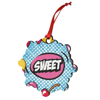 SWEET, Στολίδι Χριστουγεννιάτικο στολίδι snowflake ξύλινο 7.5cm