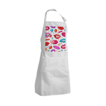 LIPS, Adult Chef Apron (with sliders and 2 pockets)
