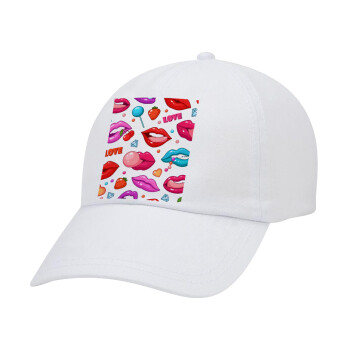 LIPS, Καπέλο Baseball Λευκό (5-φύλλο, unisex)