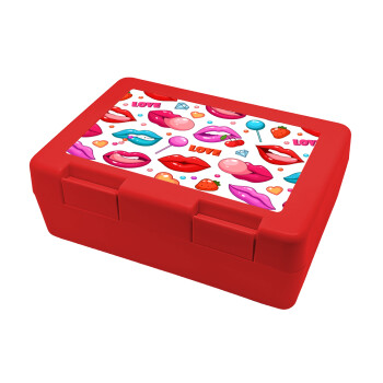 LIPS, Children's cookie container RED 185x128x65mm (BPA free plastic)