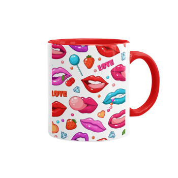 LIPS, Mug colored red, ceramic, 330ml