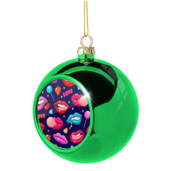 LIPS, Χριστουγεννιάτικη μπάλα δένδρου Πράσινη 8cm