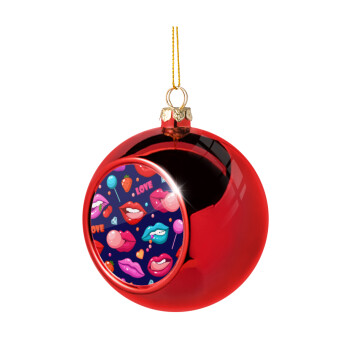 LIPS, Χριστουγεννιάτικη μπάλα δένδρου Κόκκινη 8cm