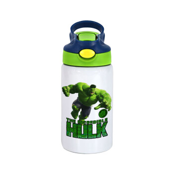 Hulk, Παιδικό παγούρι θερμό, ανοξείδωτο, με καλαμάκι ασφαλείας, πράσινο/μπλε (350ml)