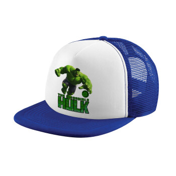 Hulk, Καπέλο παιδικό Soft Trucker με Δίχτυ ΜΠΛΕ/ΛΕΥΚΟ (POLYESTER, ΠΑΙΔΙΚΟ, ONE SIZE)