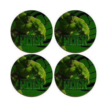 Hulk, ΣΕΤ x4 Σουβέρ ξύλινα στρογγυλά plywood (9cm)