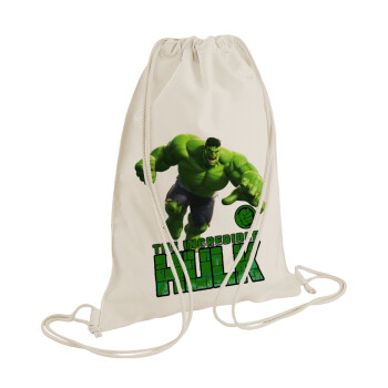 Hulk, Backpack bag GYMBAG natural (28x40cm)