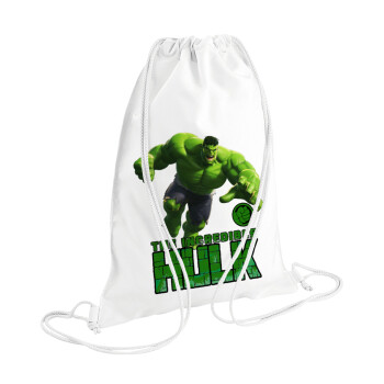 Hulk, Τσάντα πλάτης πουγκί GYMBAG λευκή (28x40cm)