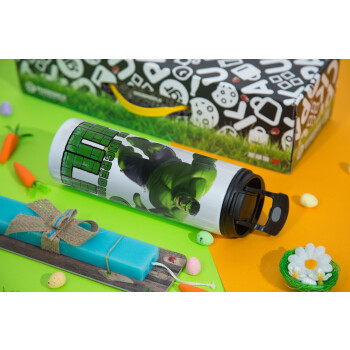 Hulk, Easter candle,Travel Tumbler 2 Lids, with metal straw & cleaning brush & aromatic flat candle (30cm) (BLUE)