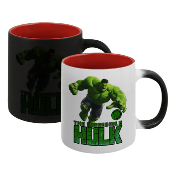 Hulk, Κούπα Μαγική εσωτερικό κόκκινο, κεραμική, 330ml που αλλάζει χρώμα με το ζεστό ρόφημα (1 τεμάχιο)