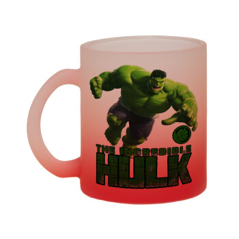 Hulk, Κούπα γυάλινη δίχρωμη με βάση το κόκκινο ματ, 330ml