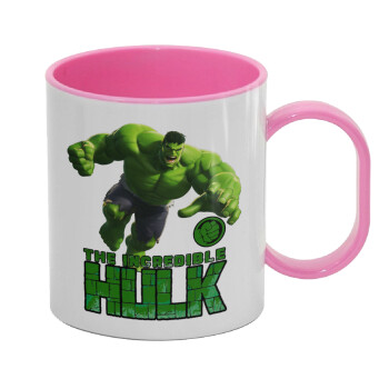 Hulk, Κούπα (πλαστική) (BPA-FREE) Polymer Ροζ για παιδιά, 330ml