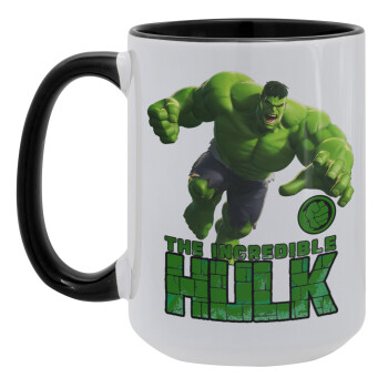 Hulk, Κούπα Mega 15oz, κεραμική Μαύρη, 450ml
