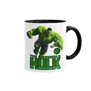 Hulk, Κούπα χρωματιστή μαύρη, κεραμική, 330ml