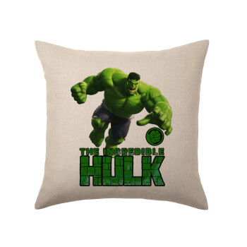 Hulk, Μαξιλάρι καναπέ ΛΙΝΟ 40x40cm περιέχεται το  γέμισμα