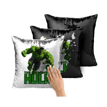 Hulk, Μαξιλάρι καναπέ Μαγικό Μαύρο με πούλιες 40x40cm περιέχεται το γέμισμα