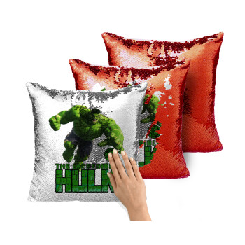 Hulk, Μαξιλάρι καναπέ Μαγικό Κόκκινο με πούλιες 40x40cm περιέχεται το γέμισμα