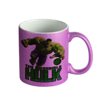 Hulk, Κούπα Μωβ Glitter που γυαλίζει, κεραμική, 330ml