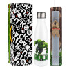 Easter candle, metallic white thermos bottle (500ml) & aromatic flat candle (30cm) (GRAY)