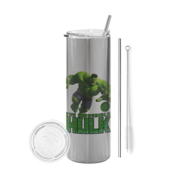 Hulk, Tumbler stainless steel Silver 600ml, with metal straw & cleaning brush