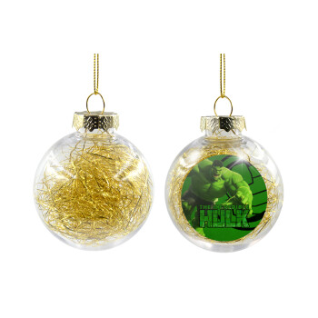 Hulk, Χριστουγεννιάτικη μπάλα δένδρου διάφανη με χρυσό γέμισμα 8cm