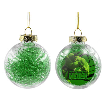Hulk, Στολίδι Χριστουγεννιάτικη μπάλα δένδρου διάφανη με πράσινο γέμισμα 8cm