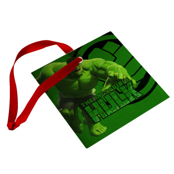 Hulk, Χριστουγεννιάτικο στολίδι γυάλινο τετράγωνο 9x9cm