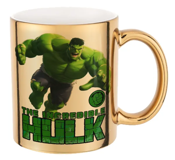 Hulk — Mug ceramic, gold mirror, 330ml