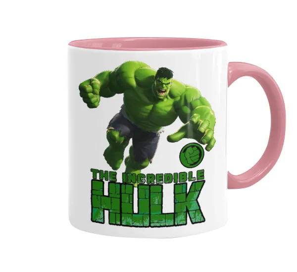 Hulk — Κούπα χρωματιστή ροζ, κεραμική, 330ml