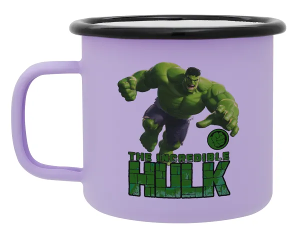 Hulk — Metal enamel mug, matte light pastel purple, 360ml