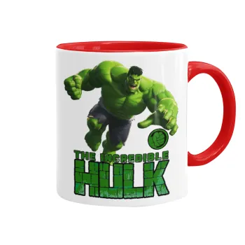Hulk, Κούπα χρωματιστή κόκκινη, κεραμική, 330ml