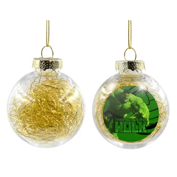 Hulk, Transparent Christmas tree ball ornament with gold filling 8cm