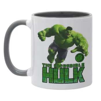 Hulk, Κούπα χρωματιστή γκρι, κεραμική, 330ml