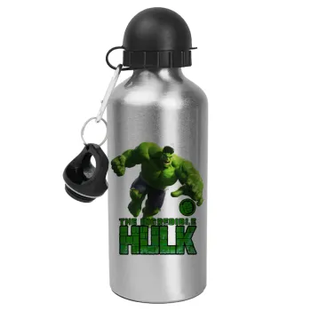 Hulk, Μεταλλικό παγούρι νερού, Ασημένιο, αλουμινίου 500ml