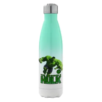 Hulk, Μεταλλικό παγούρι θερμός Πράσινο/Λευκό (Stainless steel), διπλού τοιχώματος, 500ml