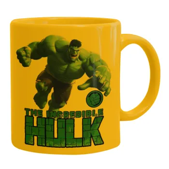 Hulk, Ceramic coffee mug yellow, 330ml