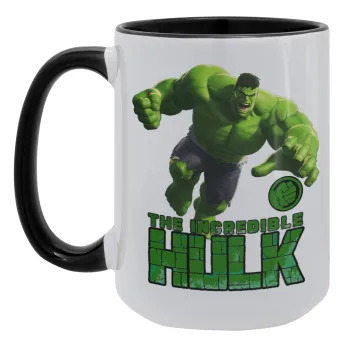 Hulk, Κούπα Mega 15oz, κεραμική Μαύρη, 450ml