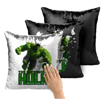 Hulk, Μαξιλάρι καναπέ Μαγικό Μαύρο με πούλιες 40x40cm περιέχεται το γέμισμα