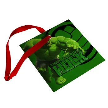 Hulk, Christmas ornament, glass square ornament 9x9cm