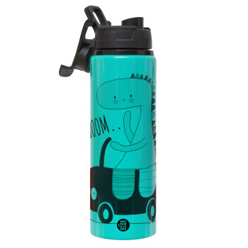 Βρουμ βρουμ, Metallic water bottle with safety lid, 850ml aluminum