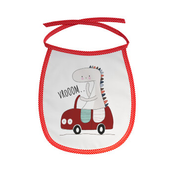 Βρουμ βρουμ, Σαλιάρα μωρού αλέκιαστη με κορδόνι Κόκκινη