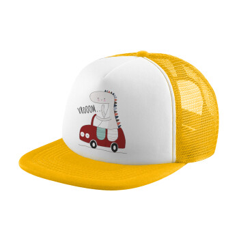 Βρουμ βρουμ, Καπέλο παιδικό Soft Trucker με Δίχτυ ΚΙΤΡΙΝΟ/ΛΕΥΚΟ (POLYESTER, ΠΑΙΔΙΚΟ, ONE SIZE)